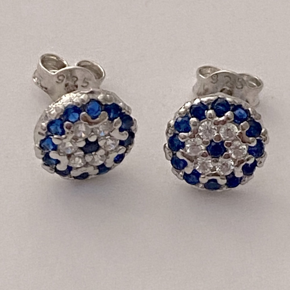 🧿 925 Silver evileye earrings stunning blue evil eye eyes post posts stud studs